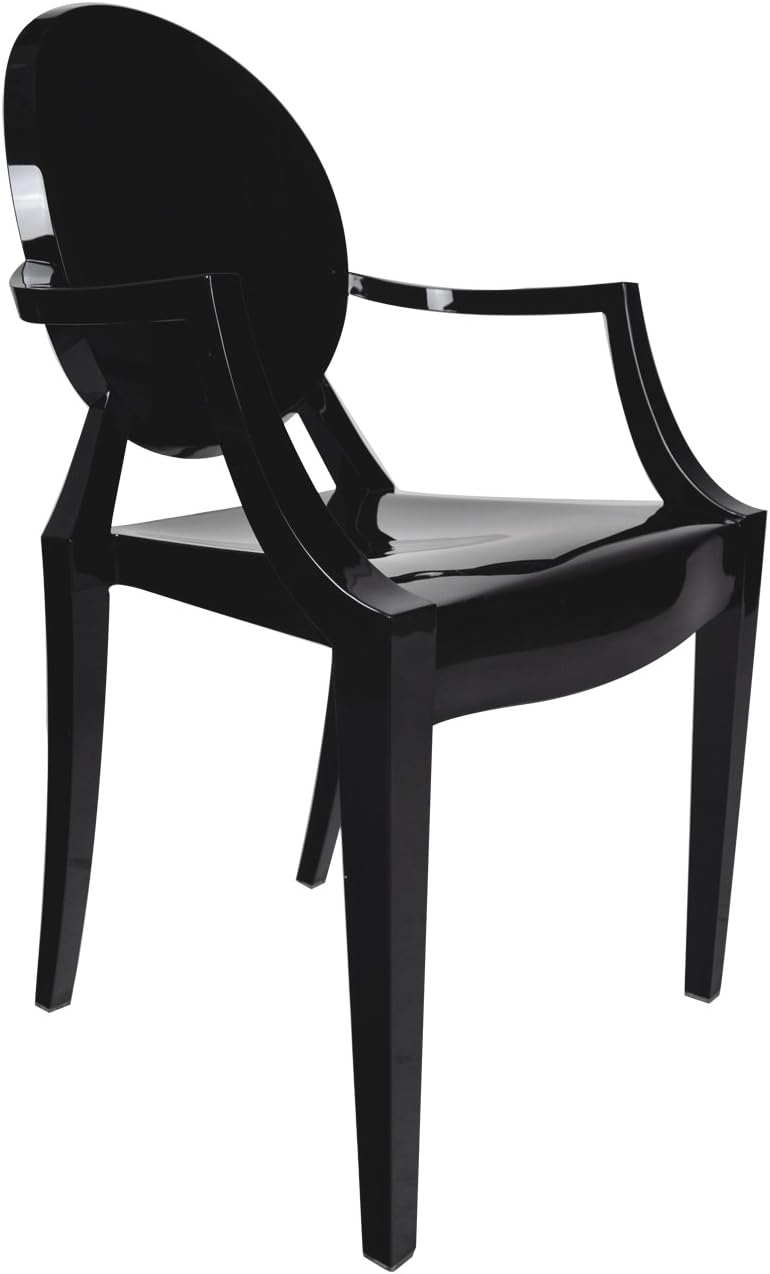 Victoria Ghost Side Chair with Arm - Transparent (black)