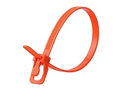 RETYZ 6-Inch Orange Reusable Releasable Cable Ties