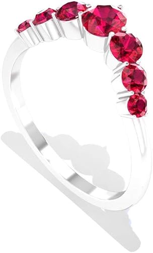 Amazon 0 94カラット Sgl 認定ルビークラウン結婚指輪クラシック宝石ブライダルプロミスリングステートメントゴールドパーティーウェアレディース誕生石重ね付けリング 14k ホワイトゴールド Size 18 リング 通販