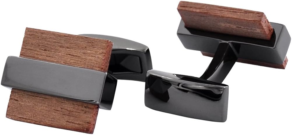 Mr.Van Delicate Mens Natural Wood Cufflinks Handcrafted Square Wooden Cuff links Valentines Festival Birthday Anniversary Graduation Gift for Men - Image 5