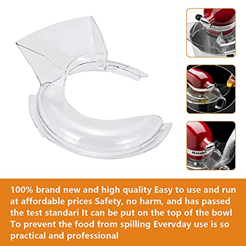 Pouring Shield for KitchenAid 4.5-5QT Mixer Bowl (Only Stainless Steel), Kitchenaid Splatter Guard,KN1PS Clear Safety Pouring Shield, Fits KitchenAid Tilt-Head Stand Mixers, as Kitchen aid Attachments