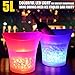 Colorful LED Ice Bucket, UMIWRE Luminous Ice Bucket Insulated Circular 5L High-Capacity Glowing Atmosphere Holiday Party Bar Multi-Color Club Bar Set Ice Shock Blinking Beer Wine Whisky Vodka Martini
