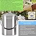 Gold Star Kitchens - Kitchen Compost Bin - Countertop Pail Bucket Container with Lid - Indoor Counter Caddy Bins - Small Food Waste Composter - Surgical Grade Stainless Steel Scrap Trash Can - 1.3 Gal