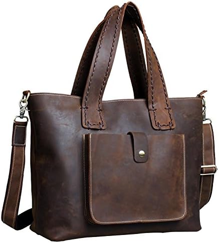 16" Genuine Leather Crossbody &amp; Shoulder bag, Women Purse Tote Handbag Diaper Bag Evening Travel Bag