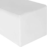 Lann's Linens - 6' Premium Fitted Tablecloth for 72" x 30" Rectangular Table - Wedding/Banquet/Trade Show - Polyester Cloth Fabric Cover - White