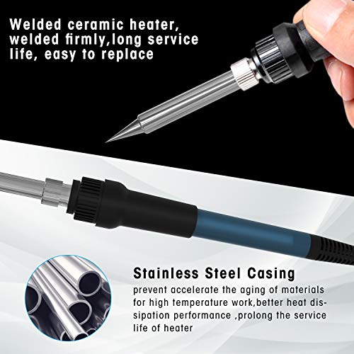 Soldering Station,HANMATEK Soldering Iron - Soldering Iron Station, weller Soldering Iron 392℉-896℉ Temperature Adjustable,6 seconds rapid heating Soldering kit with Solder Bracket SD1