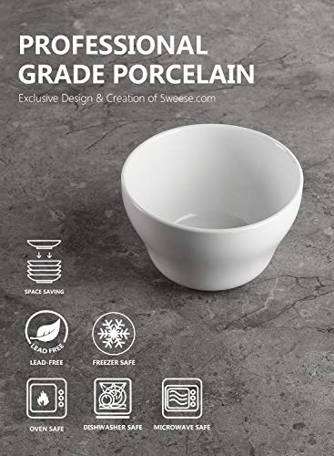 Sweese Porcelain 107.000 Bouillon Cup - 8 Ounce Dessert Bowl for Cottage Cheese, Fruit, Crackers, Salsa, Little Size Dishes - Set of 1, White