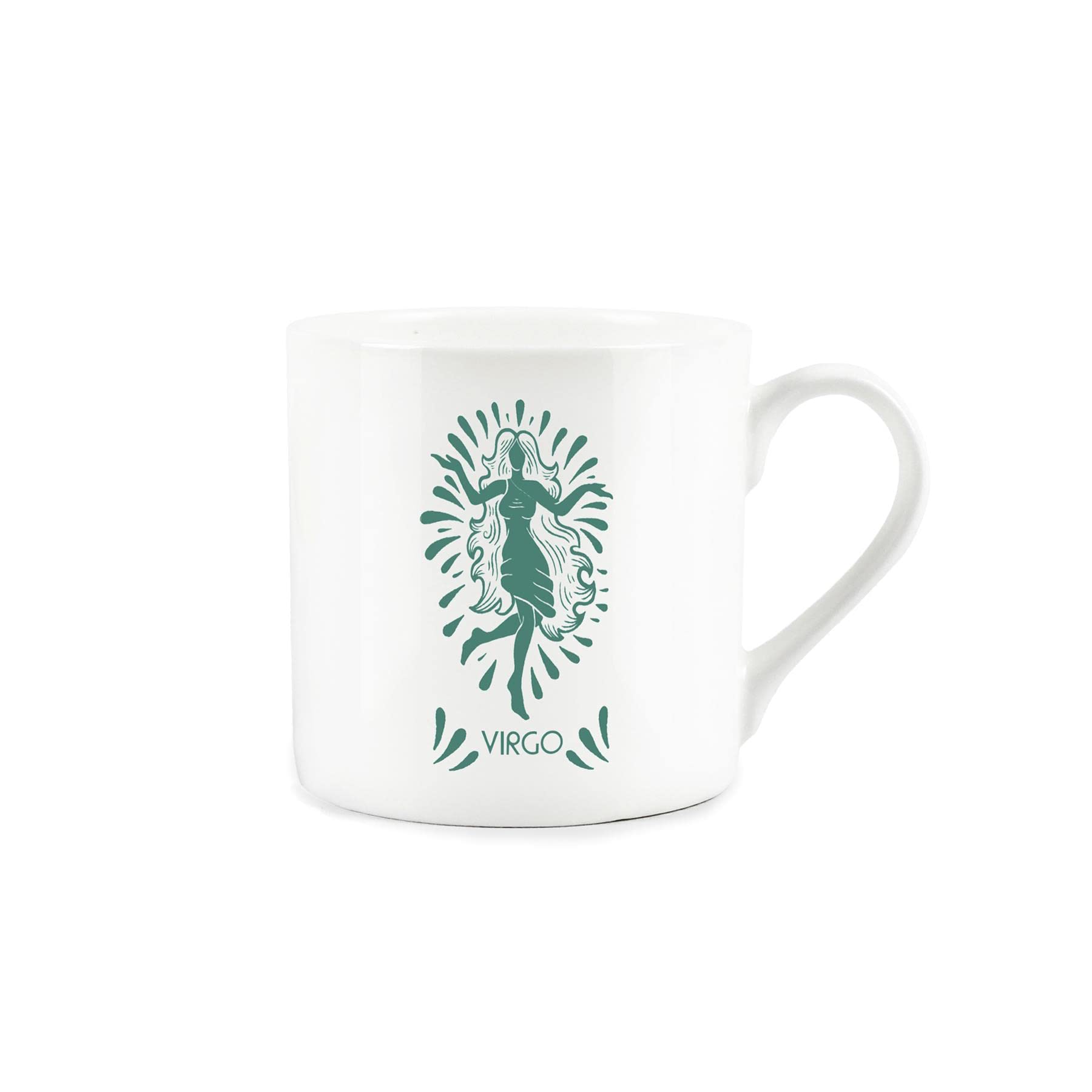 Purely Home Virgo Star Sign Mug - Dark Green & White Bone China Coffee/Tea Present Zodiac Gift