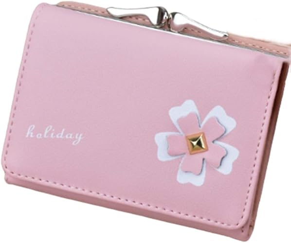 Amazon Fupuone 二つ折り財布 レディースウォレット コンパクト 花柄 フェミニン 可愛い ガマ口 パウダリーピンク Fupuone 財布