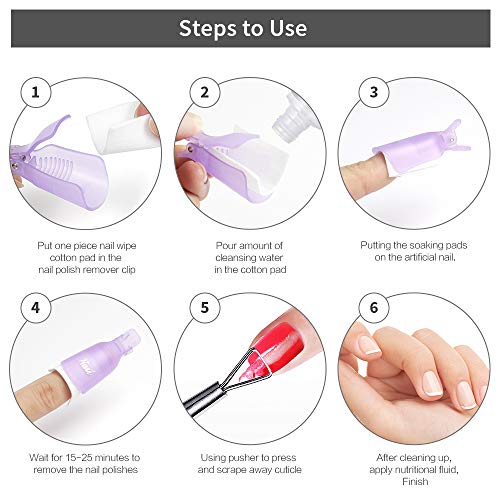 image for Teenitor Nail Polish Gel Remover Tools with Pack of 20 Acrylic Nail Ar