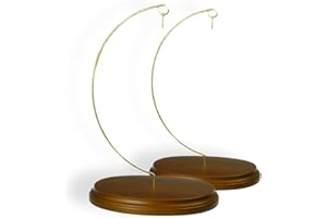 BANBERRY DESIGNS Premium Wood Ornament Stand for Displaying That Special Christmas Ornament Solid Wood Base - Pack of 2 Stands