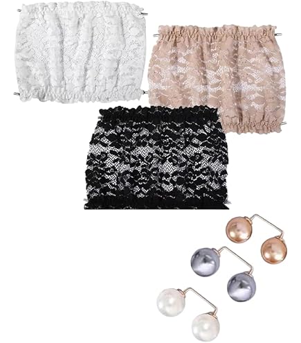Lace Cleavage Cover-Up & Modesty Panel for Low Neckline Dresses - Versatile Inserts for Women, Chest Coverage, and Modesty Fixes