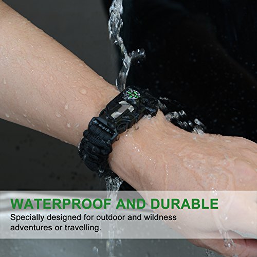 image for Toplus Paracord Survival Bracelet, Outdoor Emergency First Aid Tool Ki
