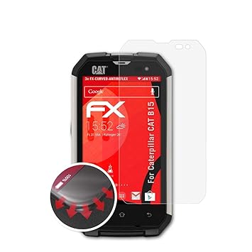 atFolix Schutzfolie passend für Caterpillar CAT B15 Folie, entspiegelnde und Flexible FX Displayschutzfolie (3X)