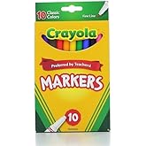 Crayola 58-7726 Classic Fine Line Markers Assorted Colors 10 Count, 2 Pack
