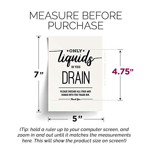5x7" *UNFRAMED PRINT* Only Liquids in this Drain Kitchen Sign Sink KIfor Septic System Sensitive Plumbing No Decor Restaurant Office airbnb Cute Garbage Disposal Bags Farmhouse Modern Rustic Cottage
