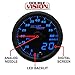 MaxTow Double Vision 2200 F Pyrometer Exhaust Gas Temperature EGT Gauge Kit - Includes Type K Probe - Black Gauge Face - Blue LED Dial - Analog & Digital Readouts - for Gas Trucks - 2-1/16