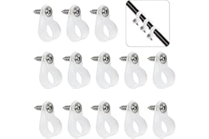 FYAWME 100 Pack 1/2 inch Rope Light Clips, Rope Light Clips for Outside, White Cable Clips for Wire Management, Nylon P-Style String Lights Mounting with M4 Carbon Steel Nickel-Plated Screws
