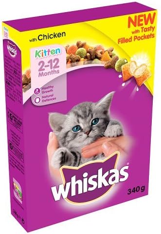 Whiskas Junior, Dry Food for Kittens (2-12 Months), with Chicken, 340g, 340 g (Pack of 1)