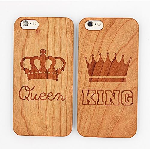 King &amp; Queen Couple Matching Wood Cellphone Case For iPhone,Lover Phone Case (Queen-iPhone 6(6s) &amp; King-iPhone7)