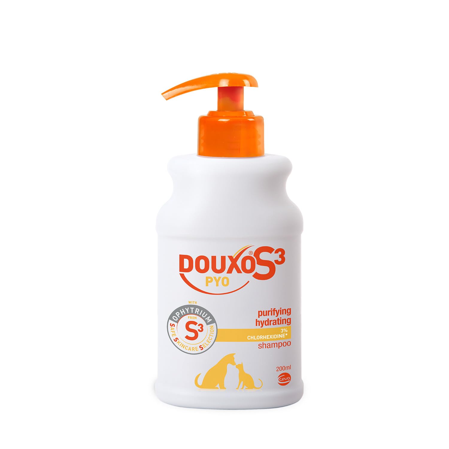 DOUXO S3 PYO Antibacterial and Antifungal Dog and Cat Shampoo - Hypoallergenic Fragrance - Veterinary Recommended and Clinically Proven - Created with dermatologists - Safe Skincare Selection - 200ml
