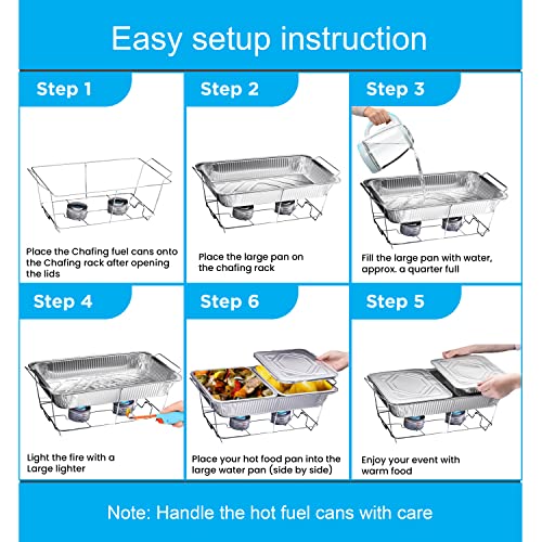 Disposable Chafing Dish Buffet Set, Food Warmers for Parties, Complete
