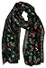 Funky Junque’s Satin Christmas Theme Snowman Holly Tree Candy Cane Holiday Scarf