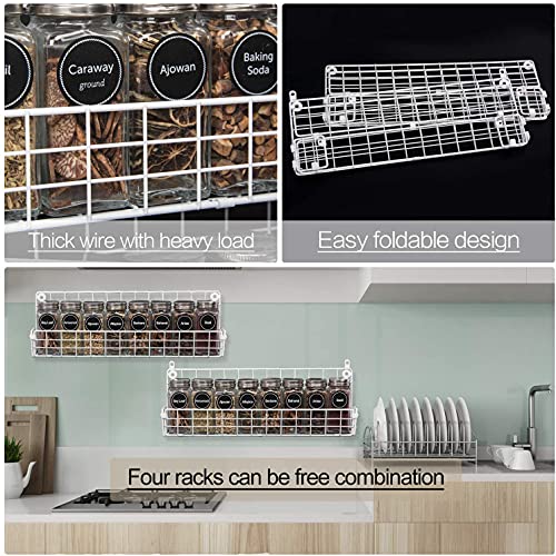 Xcosrack Spice Racks Organizer Wall Mounted 4Tier Spice Racks,Great