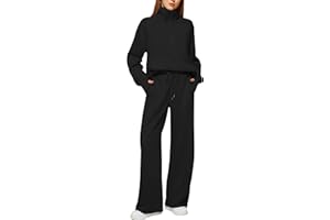 Casly Lamiit Women's 2 Piece Outfits Lounge Set 2025 Oversized Half Zip Sweatshirt Wide Leg Sweatpant Set Sweatsuit Tracksuit