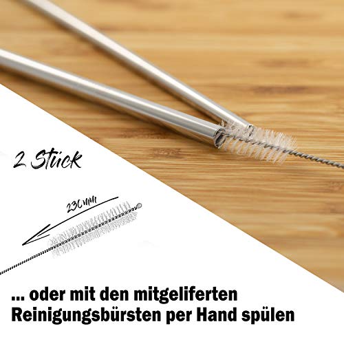 MHC Bar’n’More 8 Edelstahl-Strohhalme inkl. 2 Reinigungsbürsten | 4X 0,5mm & 4X 0,8mm Wiederverwendbare Metall… – Bild 7