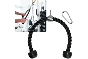Evelots Tricep Rope - 28 Inches with Carbon Steel Carabiner, Premium Cable Attachments for Gym - Perfect Tricep Pull Down Attachment for Home or Gym, Excellent Gift Idea