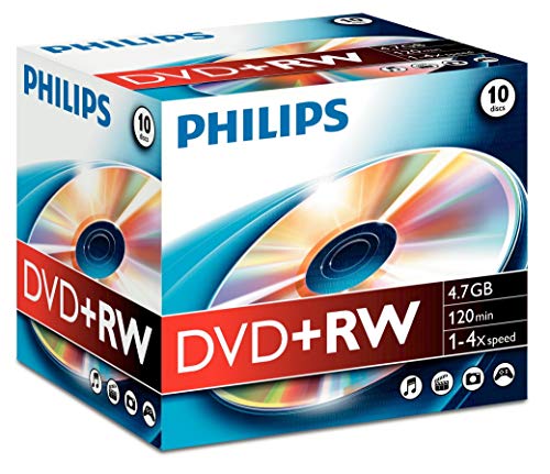 Philips DVD+RW 4.7GB (4x) 10pk Jewel Case
