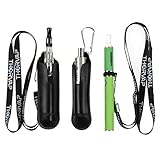 THORVAP Faux Leather Necklace Lanyard with Pouch Holder. [1] Lanyard Necklace + [1] Carabiner for E-shisha pen, Leather Pouch case Necklace (black)