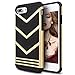Mothca 2 in 1 Classic Sporty [Anti-Slip] Case Rugged Bumper [Shock-Absorption] Case Slim Non-Gap Fit for iPhone 7 Plus Only (Gold Black)