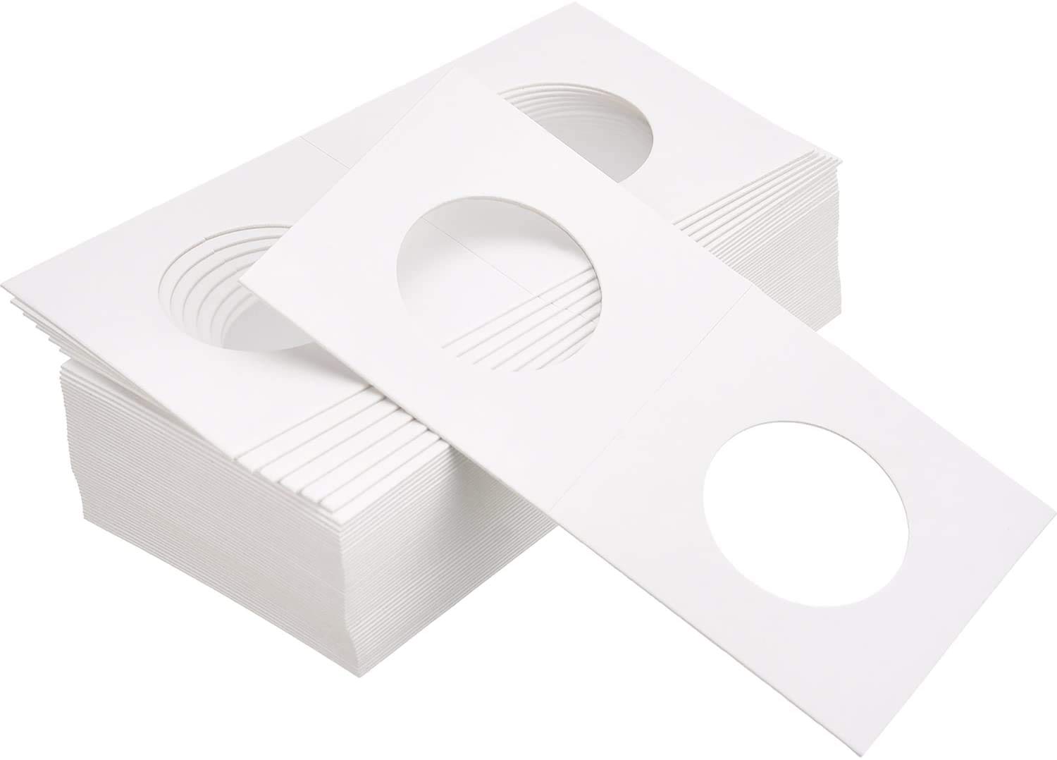 Pack of 100 Cardboard Coin Holders, Coin Collection Box Coins Storage for Coin Collection Warehouse Protection (2 Size 20.5 mm 31.5 mm) Cardboard Coin Holder