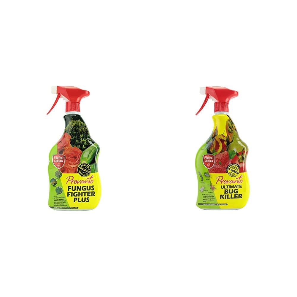 Provanto 86600250 Fungus Fighter Plus, Fungicide Protects For 3 Weeks, 1L, Ready-To-Use & 86600244 Ultimate Bug Killer, Insecticide Protects For up to Two Weeks, 1L, Ready-To-Use