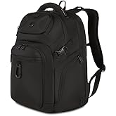 SwissGear Endure ScanSmart 17" Laptop Backpack – Reflective Tech Backpack with ScanSmart Compartment – Multiple Organizer Pockets – Black