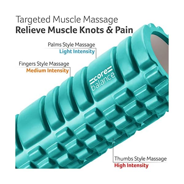 Core Balance Foam Roller for Deep Tissue Muscle Massage, Trigger Point Grid Sports Massager, Fitness Gym Physio