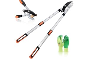 Colwelt Extendable Anvil Loppers, Branch Cutter with Compound Action, Chops Thick Branches Ease, 27-41'' Heavy Duty Telescopi