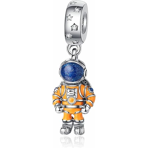 GNOCE Astronaut Charm - 925 Sterling Silver & 18K Gold Plated Space Pendant For Bracelets & Necklaces - View #7
