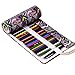 Abonnyc Canvas Wrap Holder for 72 Colored Pencil, Roll Case for Pencils, Travel Organizer Pouch for Artist, Multi-purpose (No Pencils Included), 72 Holes, Bohemian