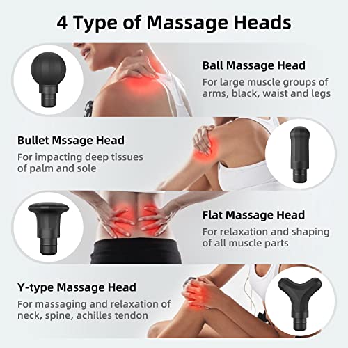 Massagepistole Mini, FIT KING Massage Pistole Massage Gun Tragbare Masagepistoll Massagegerät Muskelmassagepistole, zur Eine Schnelle Muskelreparatur, mit Ladeanschluss Typ C