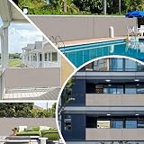 Cool Area HDPE Balcony Privacy Screen Windproof Anti-UV Taupe 80x300cm view 6