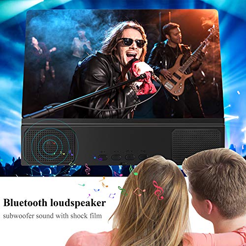 12'' Phone Screen Magnifier with Bluetooth Speaker, 3D HD Phone