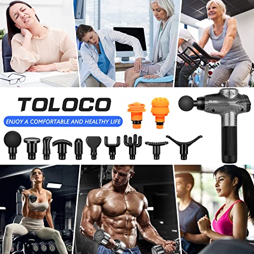 TOLOCO Massage Gun Deep Tissue, Muscle Percussion Massager with 15