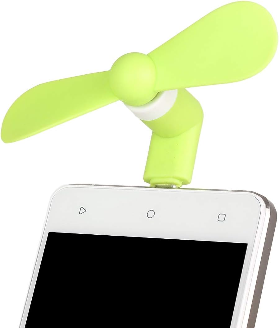 Green Micro USB Port Fan with Two Leaves Mini Cooler Rotating Fan for