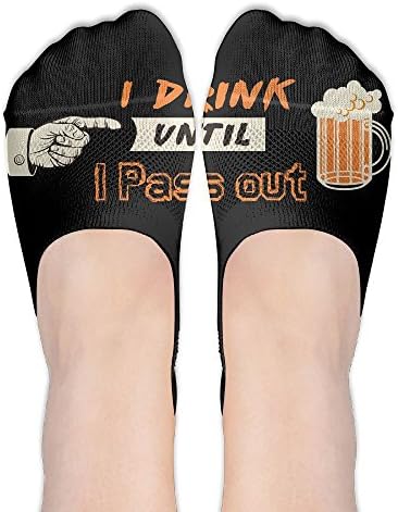 WHENLUCKY I Drink Until I Pass Out Storm Pooper Boat Socks New Girls Character Print Non Slip Flat Boat Line