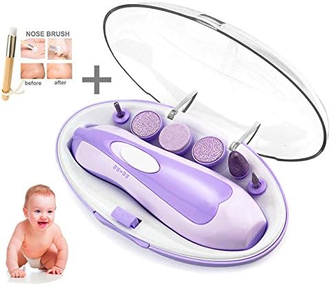 Baby Clippers Nail Kit,Electric Nail File trimmer for Newborn Toddler Toes and Fingernails Care Trim and Polish with LED Front Light,Safe Baby Nail Clippers