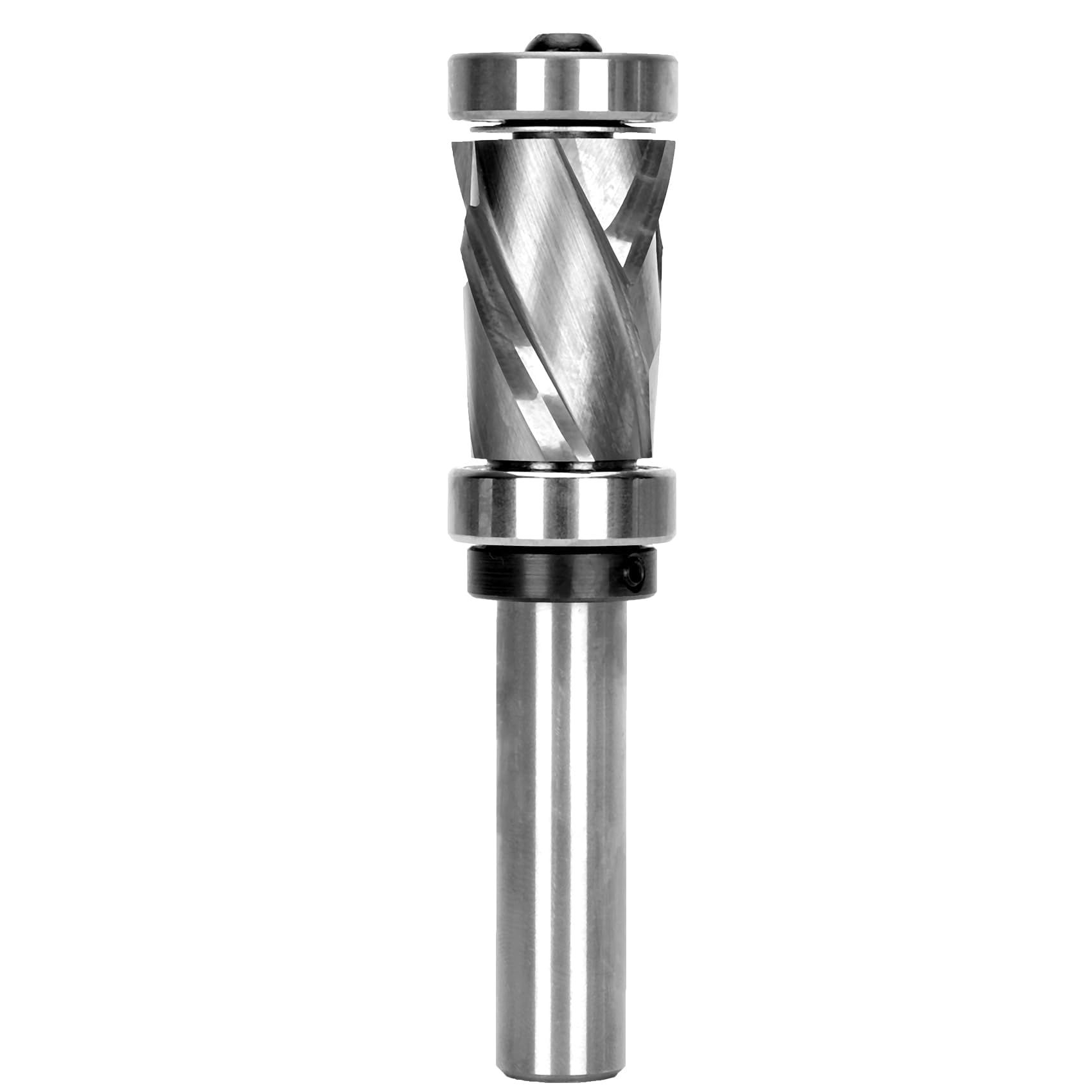 Photo 1 of 7/8" Compression Spiral Flush Trim Router Bit 1/2" Shank with Top and Bottom Bearing, Cutting Diameter Solide Carbide Plunge Router Bit Suitable for Template and Pattern Work