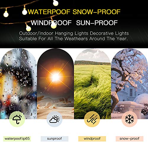 Led String Lights 80 LED Globe Fairy Lights IP65 Waterdichte Batterij Aangedreven Party Lights met Remote Timer voor… - Afbeelding 6